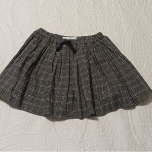 Zara Black and Gray Plaid Skater Skirt